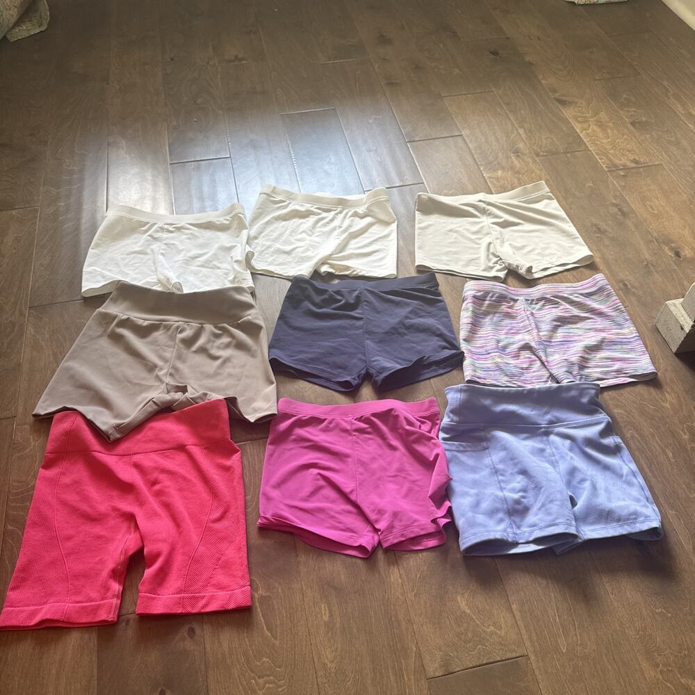 Girls So,Reely,All In Motion Running Gymnastics Short 7/8 Medium Spandex LOT